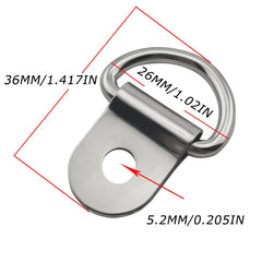 D-Shaped Anchor Rings & Hooks | Iron Cargo Tie Suspension Rings for Truck Trailer RV Ship 1–50pcs