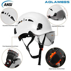 Vented construction safety helmet with built-in visor – image 2