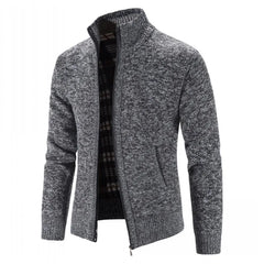 Men’s Single Breasted Knit Cardigan | Slim Fit Mandarin Collar Sweater Coat