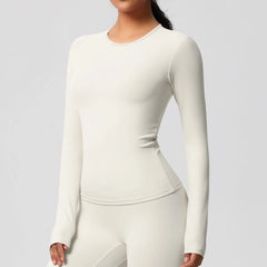 Women's Long Sleeve Yoga Shirt | Push-Up Gym Workout Top Dry-Fit Breathable High Elastic Sports