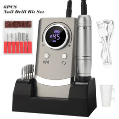 Professional 45,000 RPM V8 Series Electric Nail Drill – High Performance Rechargeable Manicure Station & Power Bank