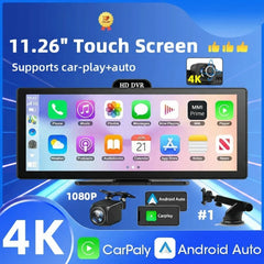 10"/11.26" 4K Dual Lens DVR with Wireless CarPlay by Snagg A Car DVR