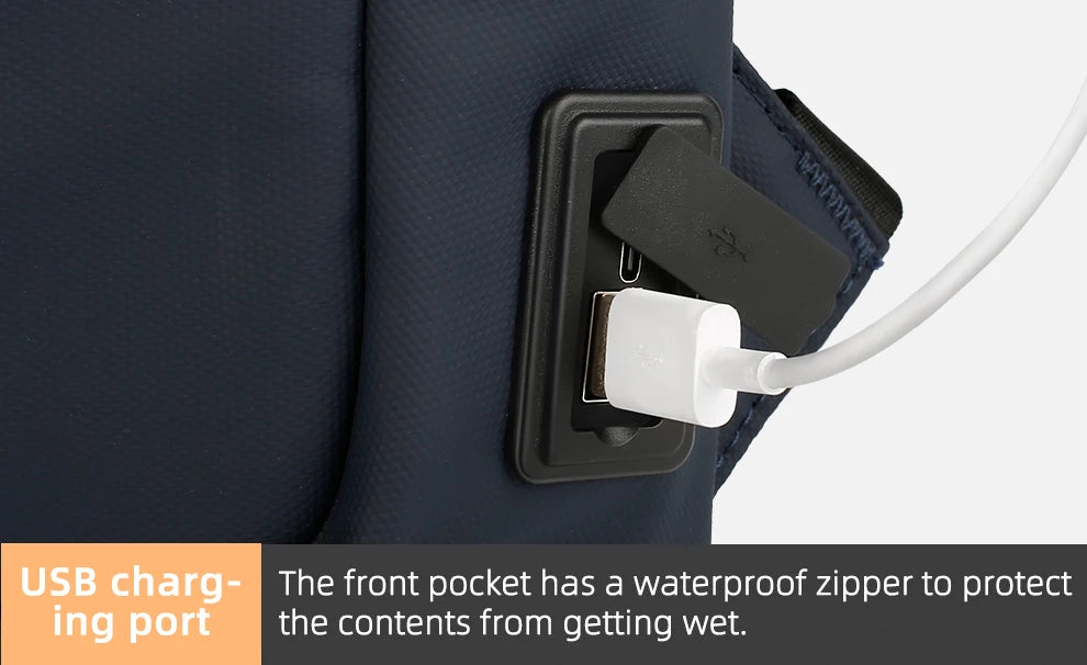 Slim Waterproof Business Backpack 15.6" with USB Charging Port
