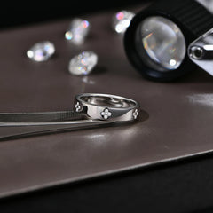 Moissanite Wedding Band by Snagg A Ring
