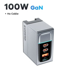 100W GaN Portable Multi-Port Charger | QC4.0 67W PD PPS Display Fast Charger Laptop Tablet iPhone