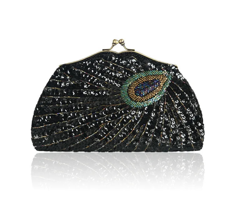 Retro Beaded Peacock Evening Purse by Snagg It Purses