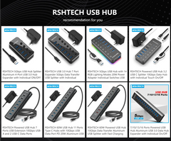 USB Extension with Individual Touch On/Off Switches by Snagg A Charging Station