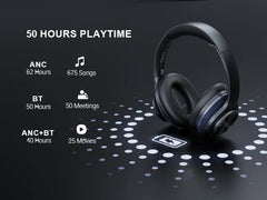 A10 ANC Wireless Headphones | Bluetooth Over-Ear Noise Cancelling Headset (50H Playtime) by Snagg A Headphone