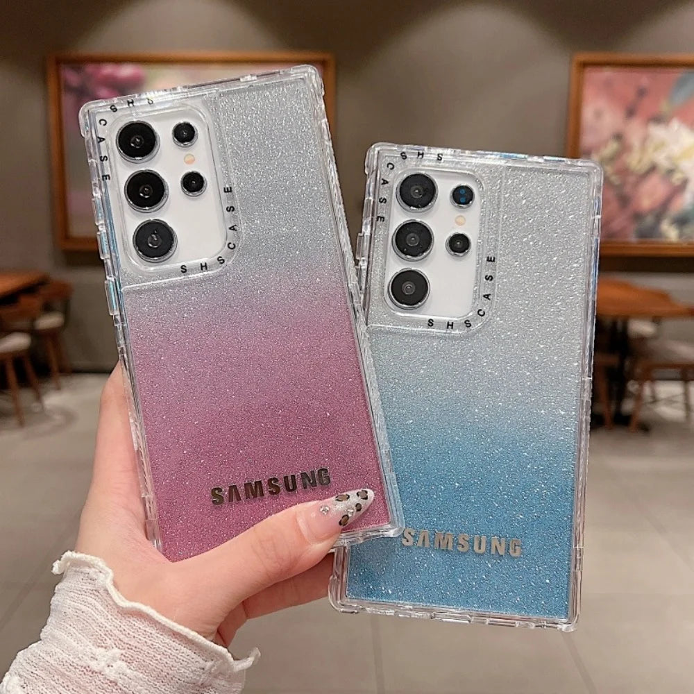 3 in 1 Clear Gradient Glitter Case For Samsung Galaxy S25 Series by Snagg A Phone Case