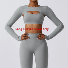 Women's Long Sleeve Yoga Top | Shawl Sports Camisole Push-Up Gym Workout Running Top