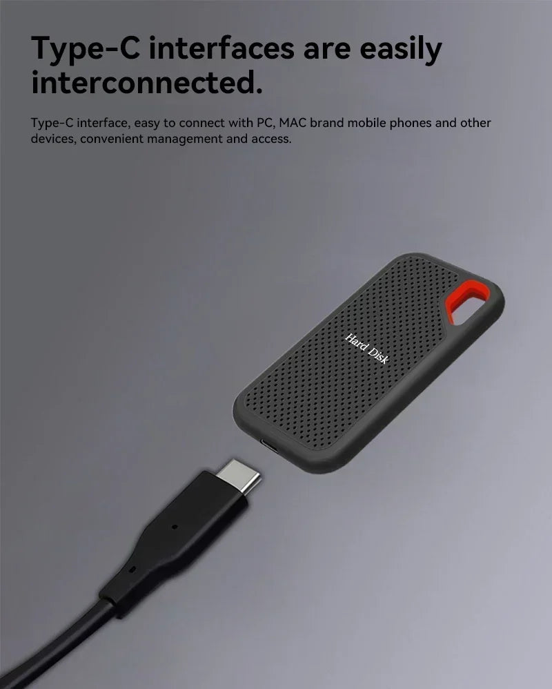 Portable SSD 1TB/2TB High Speed External for Laptops, Phones & Mac Devices by Snagg An External