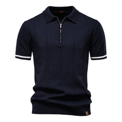Men's Sport Zipper Polo | Athletic Social & Office Slim Fit Top