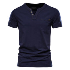 Cotton-Lycra V-Neck Tee | High-Elasticity Summer Essential
