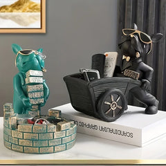 French Bulldog Resin Figurine with Tray by Snagg A Sculpture