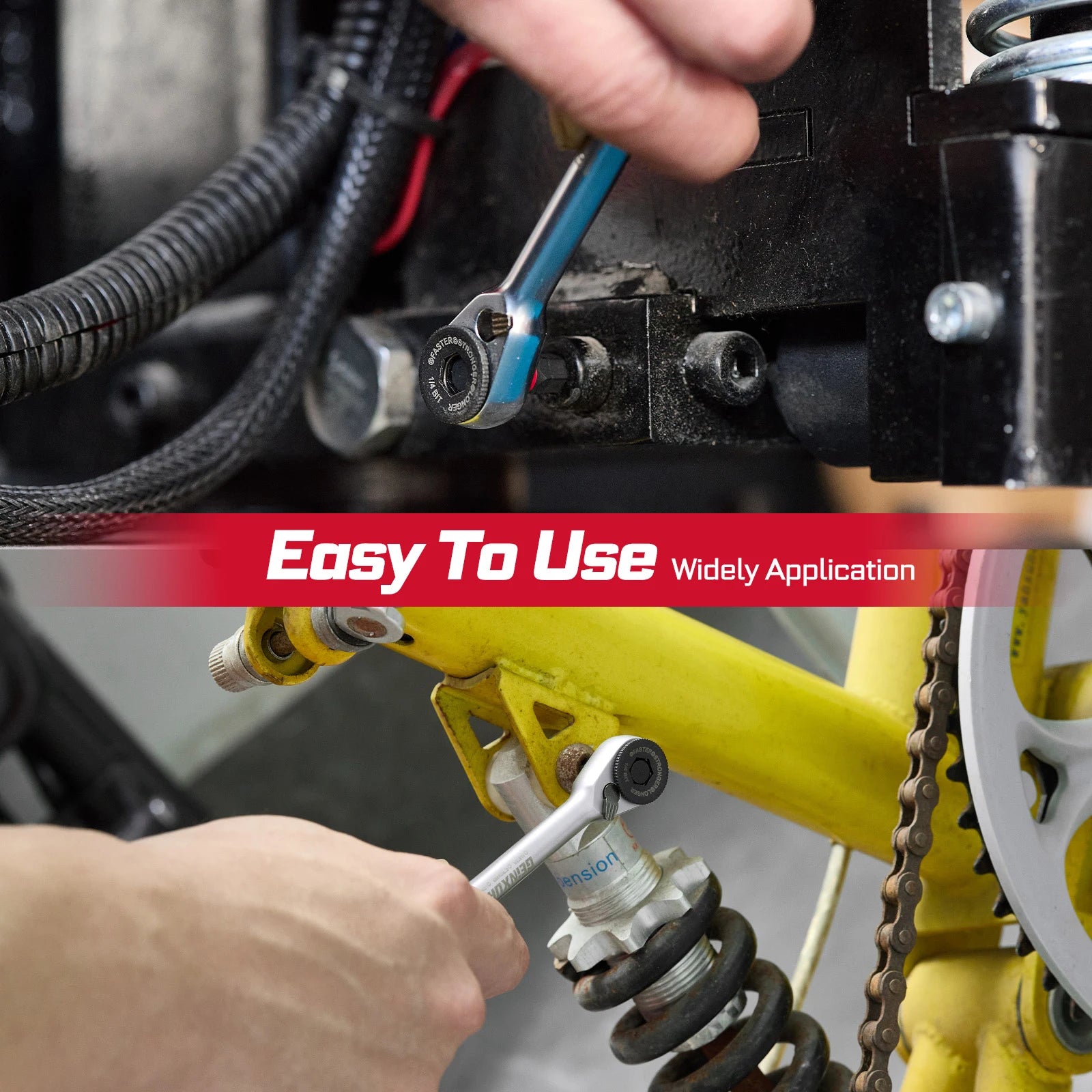 1/4" Ratchet Wrench Set 4pcs | Multi-Angle Portable Hand Repair Tool Kit for Confined Spaces