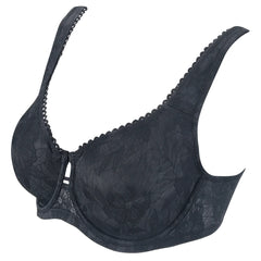 Plus Size Floral Lace Minimizer Bra | Wide Strap Underwire Full Coverage Non-Padded High Support