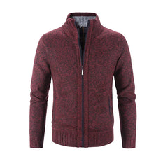 Men’s Single Breasted Knit Cardigan | Slim Fit Mandarin Collar Sweater Coat