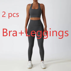 Women's 2/3-Piece Soft Breathable Yoga Set | High Waist Fitness Gym Suit Tracksuit Workout Clothes