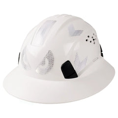 Vented full brim construction safety helmet with reflective stickers – image 8