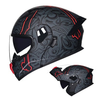 Dual Lens Flip-Up Full Face Motorcycle Helmet by Snagg A Motorcycle Helmet