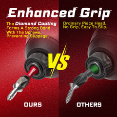 Diamond Coated PH2 Impact Screwdriver Bit Set – 2" Magnetic S2 Steel Insert Bits with Tubes for High-Torque Applications