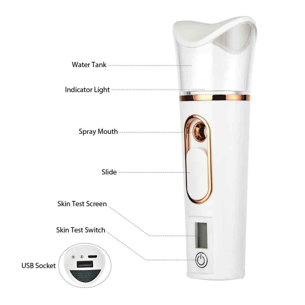 Handheld Nano Mist Sprayer – Portable Facial Hydration & Cooling Beauty Device