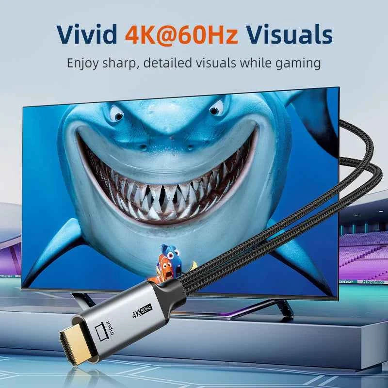 HDMI to USB-C Cable 4K@60Hz with USB Power – Game Console to USB-C Monitor for PS3/4/5 & Nintendo Switch