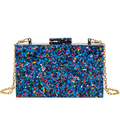 Multicolor Acrylic Geometric Box Clutch by Snagg It Purses