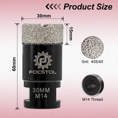 M14 Thread Diamond Core Drill Bit 6–125mm | Tile Hole Saw for Ceramic Marble Granite CE Certified