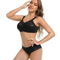 Plus Size Wire-Free Minimizer Bra | Lace Full Figure Unpadded Ultra-Thin Large Bust