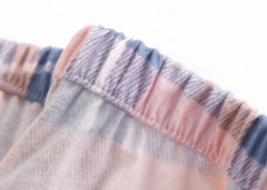 Women's Cotton Flannel Pajama Set | Plaid Long Sleeve Long Pants Loose Autumn Winter Sleepwear