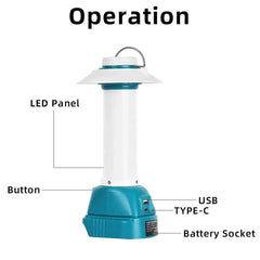 800 lumen LED lantern for Makita 18V batteries – image 4
