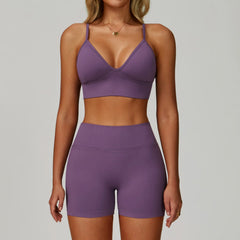 Women's 2/3-Piece Seamless Yoga Set | Gym Workout Suit Fitness Bra Crop Top Long Sleeve Leggings