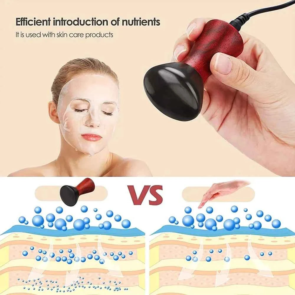 Electric Heated Bian Stone Gua Sha Massager – Anti-Wrinkle Face, Eye & Neck Lifting Tool