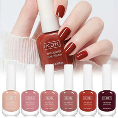 Essential 6 Piece Water-Based Nail Polish Collection – 10ml Nude, Red & Pink Peel Off Air Dry Kit