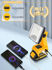 Cordless LED Work Light Compatible With Dewalt Batteries