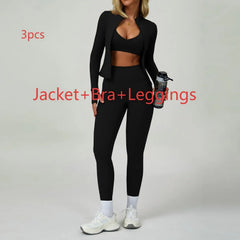 Women's 2/3-Piece Soft Breathable Yoga Set | High Waist Fitness Gym Suit Tracksuit Workout Clothes