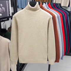 Men’s Premium Slim-Fit Turtleneck | Autumn/Winter Heavy-Duty Knitted Pullover