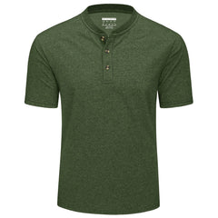 Men's Cotton Blend Henley | Soft 3-Button Summer Fashion Tee