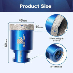 Vacuum Brazed Diamond Core Drill Bit & Heavy Duty Hole Saw for Granite, Porcelain, and Ceramic