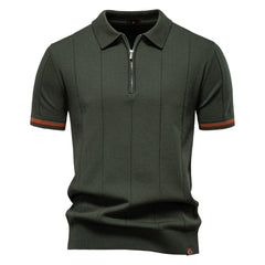 Men's Sport Zipper Polo | Athletic Social & Office Slim Fit Top