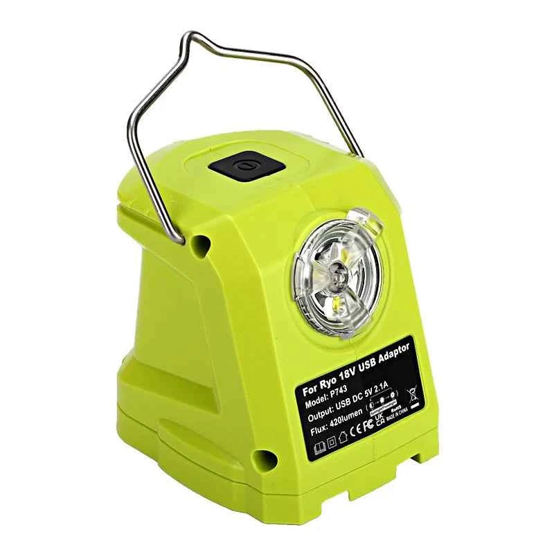 LED spotlight and USB power source for Ryobi 18V batteries – image 1