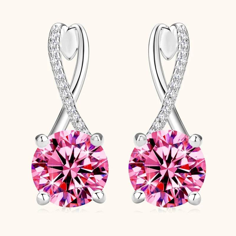4CT Pink Moissanite Earrings - SnaggIt