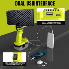18V Cordless LED Work Light – 4000LM With USB-C Compatible With Ryobi 18V Lithium Battery