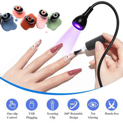 360° Rotatable Mini LED UV Nail Lamp – Professional Clip On Flash Cure Light