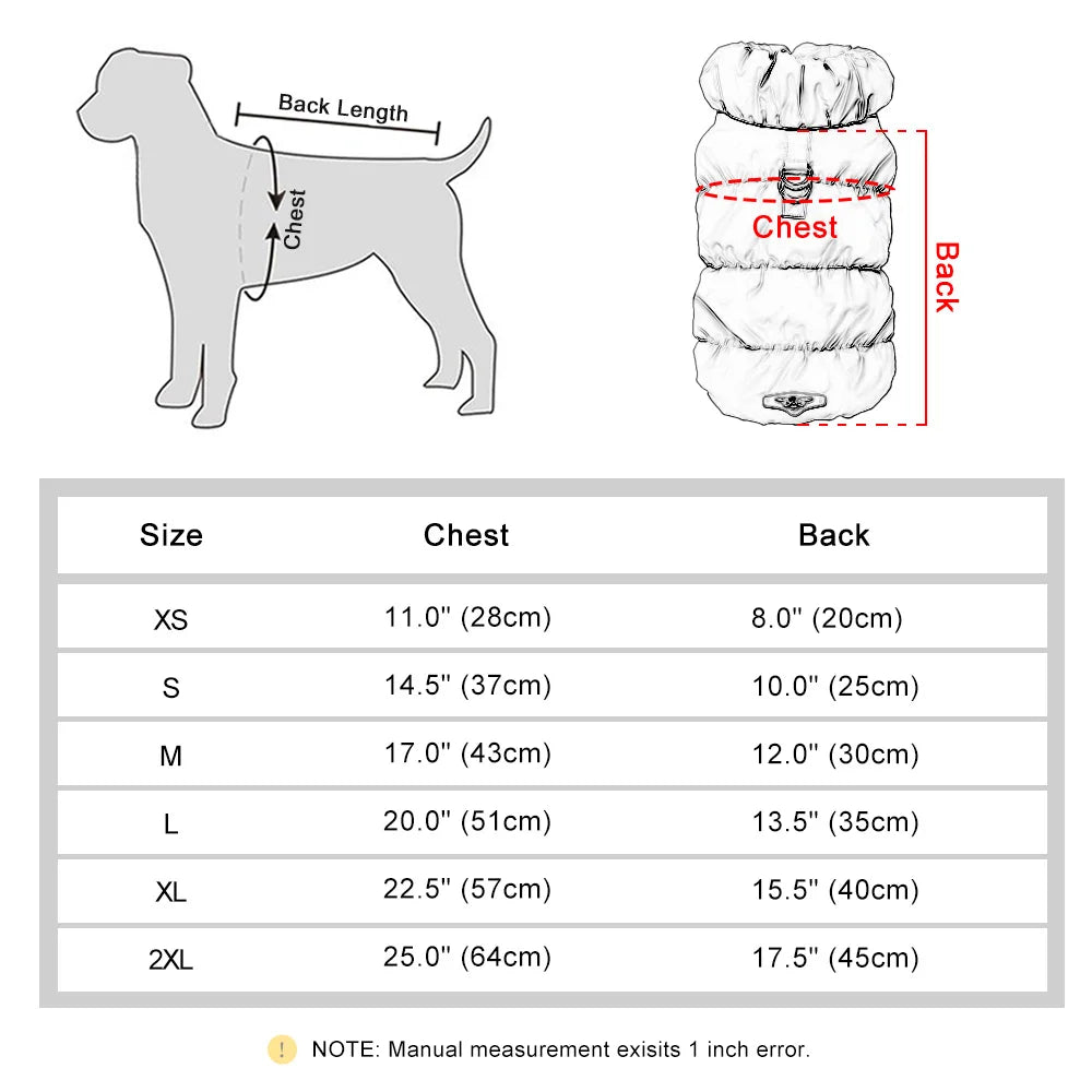 Padded Dog Vest Jacket – Windproof Warm Winter Coat for French Bulldog, Chihuahua & Poodle