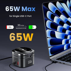 Magnetic 5-in-1 Wireless Charger Stand | 65W GaN Fast Charging Dock for MacBook iPhone Apple Watch AirPods