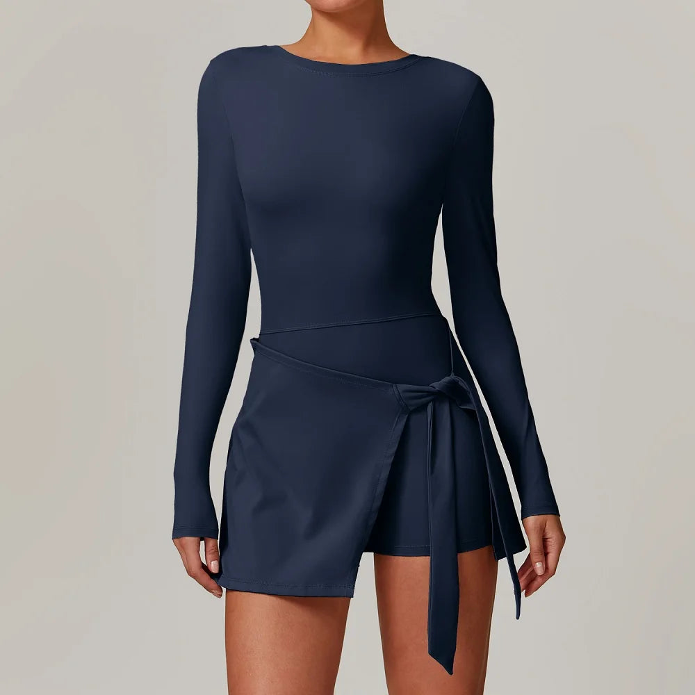 Women's Sports Skirt Dress | Tennis Golf Yoga Gym Running Workout Fitness One-Piece Athletic Dress
