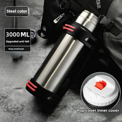 High Capacity 316 Stainless Steel Thermal Flask | Integrated Tea Infuser & Shoulder Carry