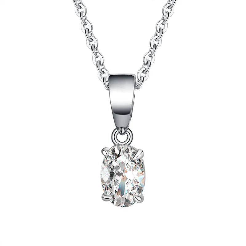 1–2CT Oval Moissanite Pendant Necklace - SnaggIt